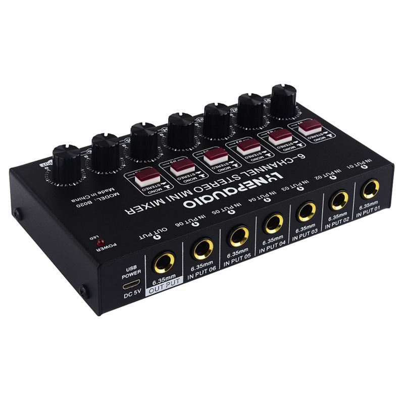 Audio Music Instrumental - Mixer Audio Stereo 6 Saluran Mini