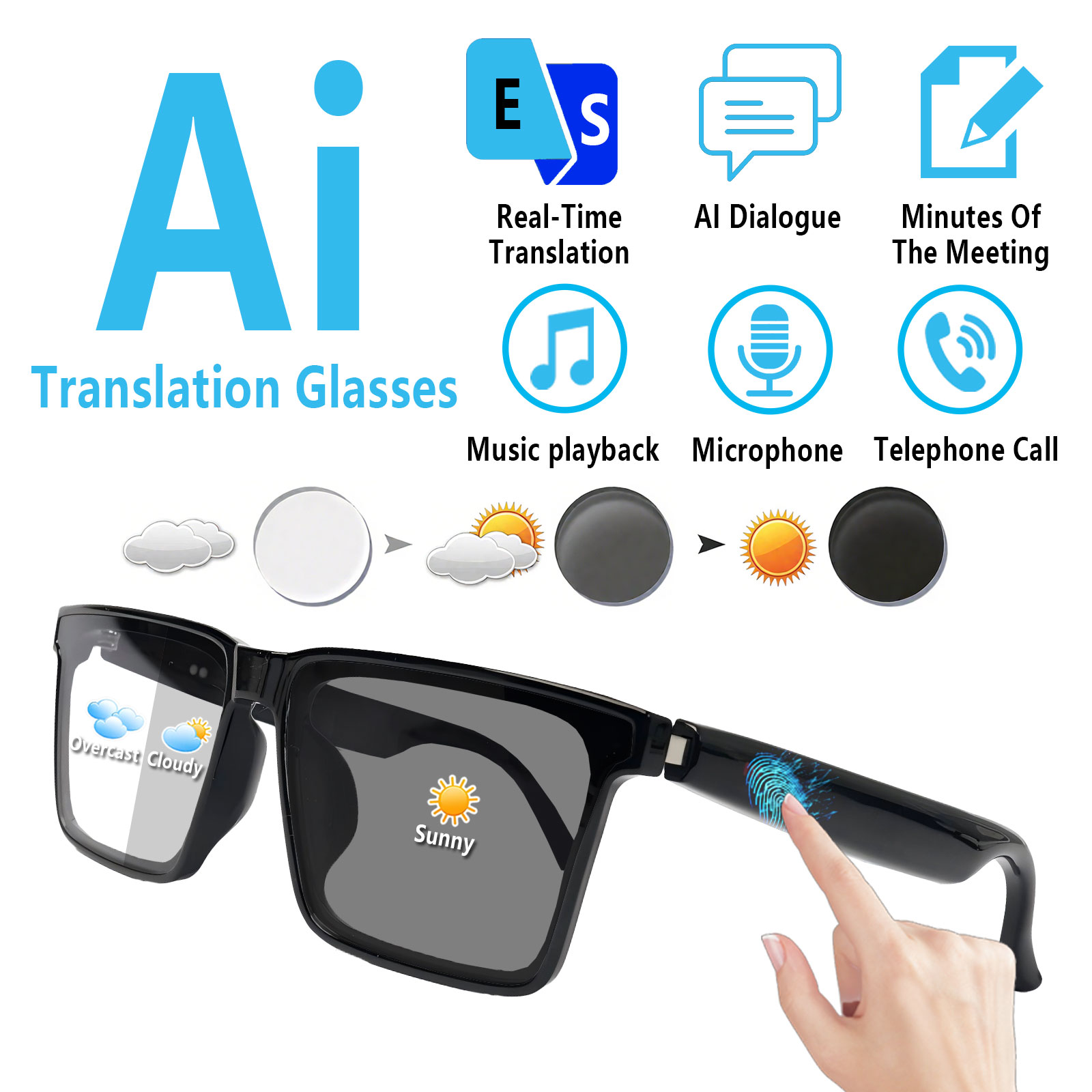Kacamata Audio Pintar dengan T - Audio Music Voice ulasan dan harga