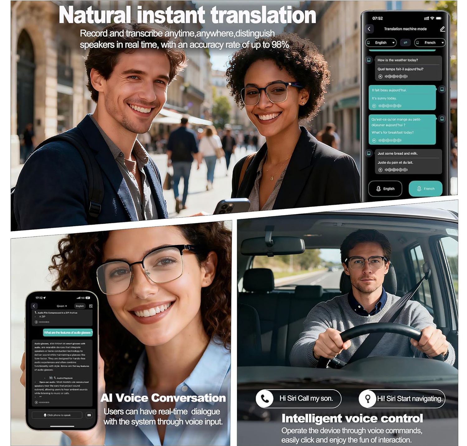 Kacamata Audio Pintar dengan T - Audio Music Voice ulasan dan harga