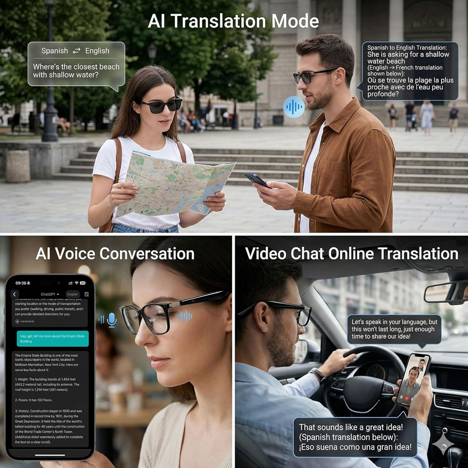 Kacamata Audio Pintar dengan T - Audio Music Voice ulasan dan harga